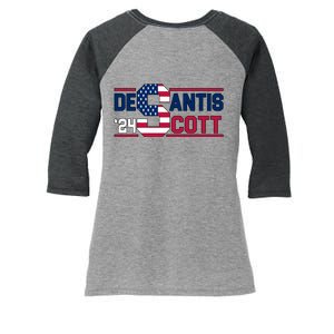 Desantis Scott 2024 Election USA Women's Tri-Blend 3/4-Sleeve Raglan Shirt