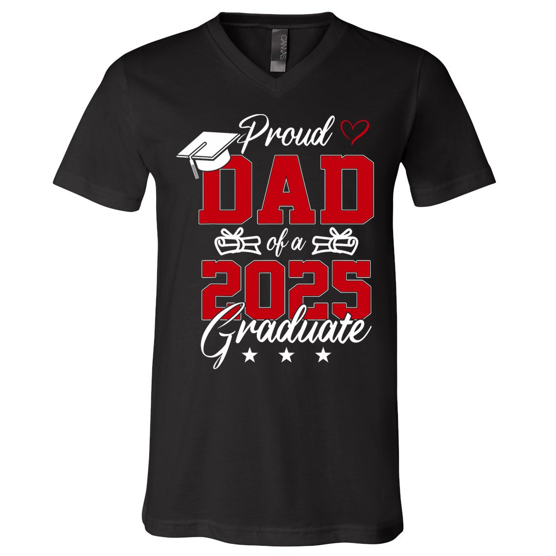 Dad Senior 2025 Proud Dad Of A Class Of 2025 Graduate V-Neck T-Shirt