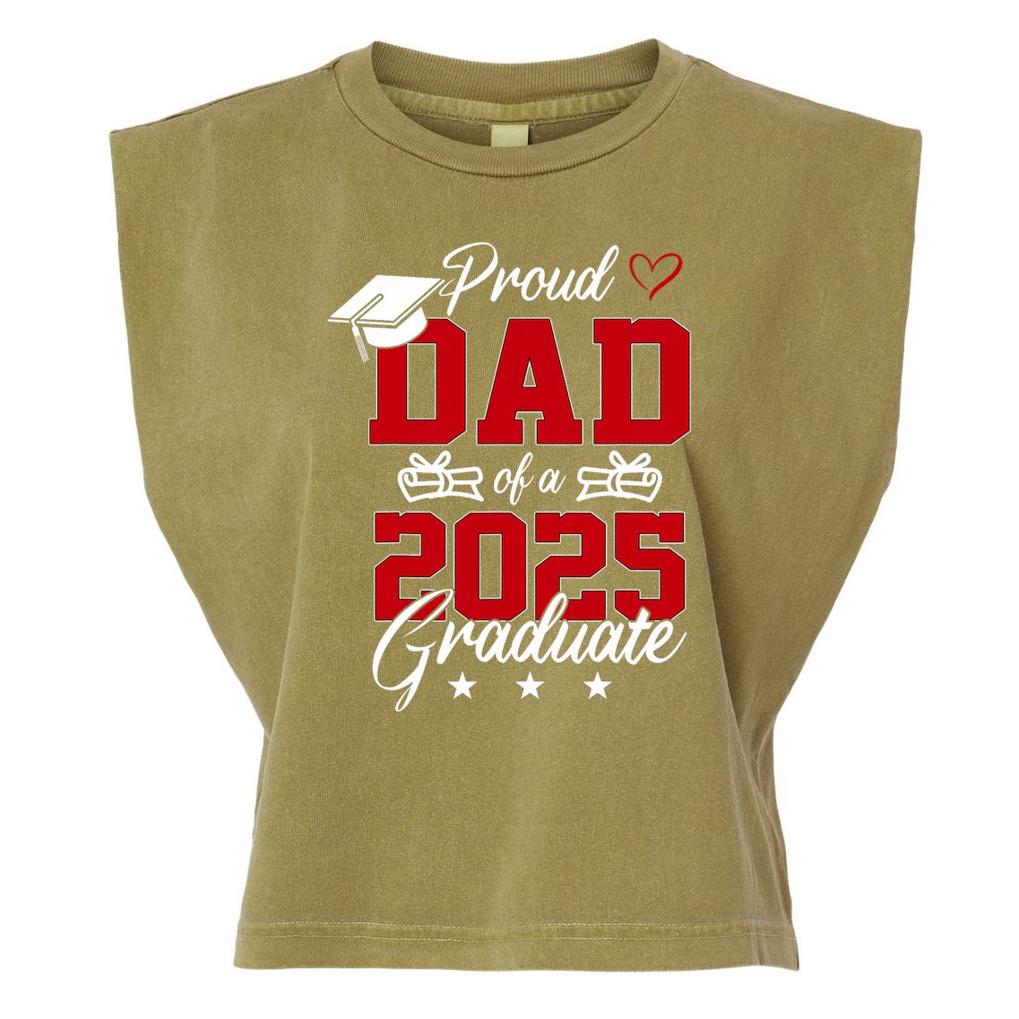 Dad Senior 2025 Proud Dad Of A Class Of 2025 Graduate Garment-Dyed Women's Muscle Tee
