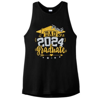 Dad Senior 2024 Proud Dad Of A Class Of 2024 Graduate Father Gift Ladies PosiCharge Tri-Blend Wicking Tank