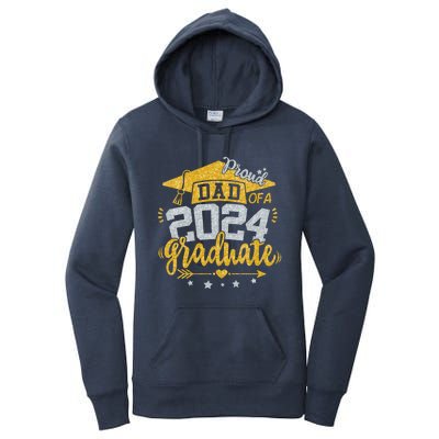 Dad Senior 2024 Proud Dad Of A Class Of 2024 Graduate Father Gift Women's Pullover Hoodie