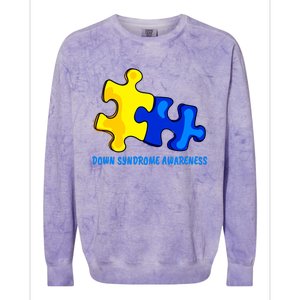 Down Syndrome 21 March Puzzle Down Syndrome Awareness Day Colorblast Crewneck Sweatshirt