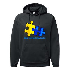 Down Syndrome 21 March Puzzle Down Syndrome Awareness Day Performance Fleece Hoodie