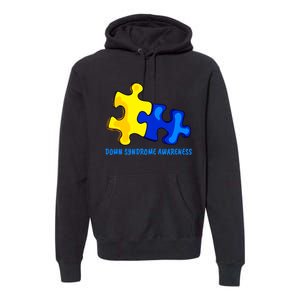 Down Syndrome 21 March Puzzle Down Syndrome Awareness Day Premium Hoodie