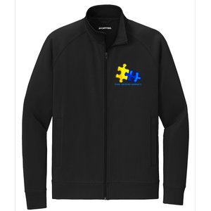 Down Syndrome 21 March Puzzle Down Syndrome Awareness Day Stretch Full-Zip Cadet Jacket