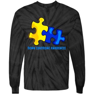 Down Syndrome 21 March Puzzle Down Syndrome Awareness Day Tie-Dye Long Sleeve Shirt