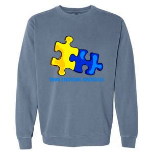 Down Syndrome 21 March Puzzle Down Syndrome Awareness Day Garment-Dyed Sweatshirt