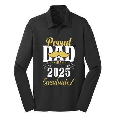 Dad Senior 2025 Proud Dad Of A Class Of 2025 Senior Graduate Gift Silk Touch Performance Long Sleeve Polo