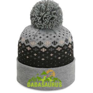 Dada Saurus 2 Dad Dinosaur Xmas Dadasaurus Fathers Day Gift The Baniff Cuffed Pom Beanie