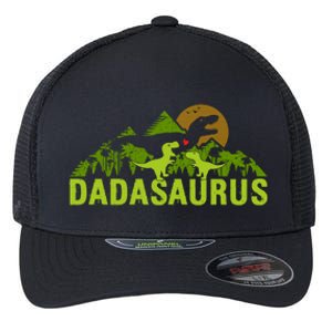 Dada Saurus 2 Dad Dinosaur Xmas Dadasaurus Fathers Day Gift Flexfit Unipanel Trucker Cap