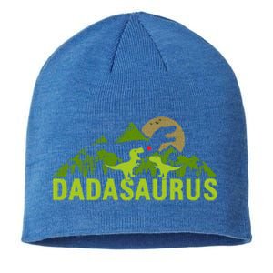 Dada Saurus 2 Dad Dinosaur Xmas Dadasaurus Fathers Day Gift Sustainable Beanie