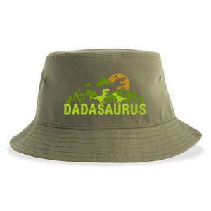 Dada Saurus 2 Dad Dinosaur Xmas Dadasaurus Fathers Day Gift Sustainable Bucket Hat