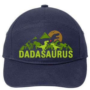 Dada Saurus 2 Dad Dinosaur Xmas Dadasaurus Fathers Day Gift 7-Panel Snapback Hat