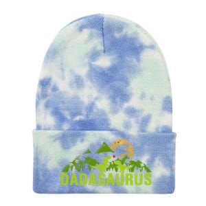 Dada Saurus 2 Dad Dinosaur Xmas Dadasaurus Fathers Day Gift Tie Dye 12in Knit Beanie