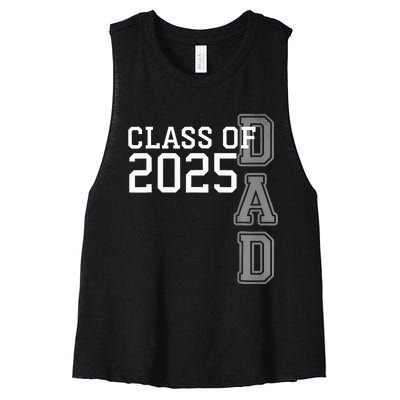 Dad Senior 2025 Proud Dad Of A Class Of 2025 Graduate Father Women's Racerback Cropped Tank