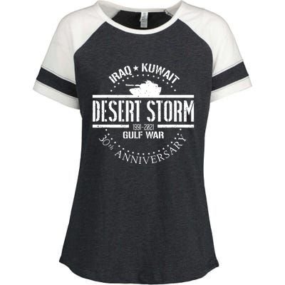 Desert Storm 30th Anniversary 1991 Gulf War Veteran Military Enza Ladies Jersey Colorblock Tee