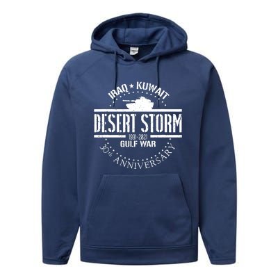 Desert Storm 30th Anniversary 1991 Gulf War Veteran Military Performance Fleece Hoodie