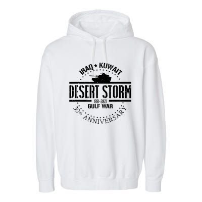 Desert Storm 30th Anniversary 1991 Gulf War Veteran Military Garment-Dyed Fleece Hoodie