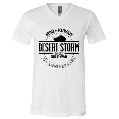 Desert Storm 30th Anniversary 1991 Gulf War Veteran Military V-Neck T-Shirt