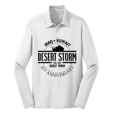 Desert Storm 30th Anniversary 1991 Gulf War Veteran Military Silk Touch Performance Long Sleeve Polo