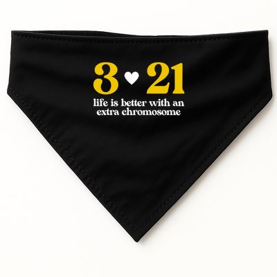 Down Syndrome 3:21 Life Is Better Extra Chromosome USA-Made Doggie Bandana