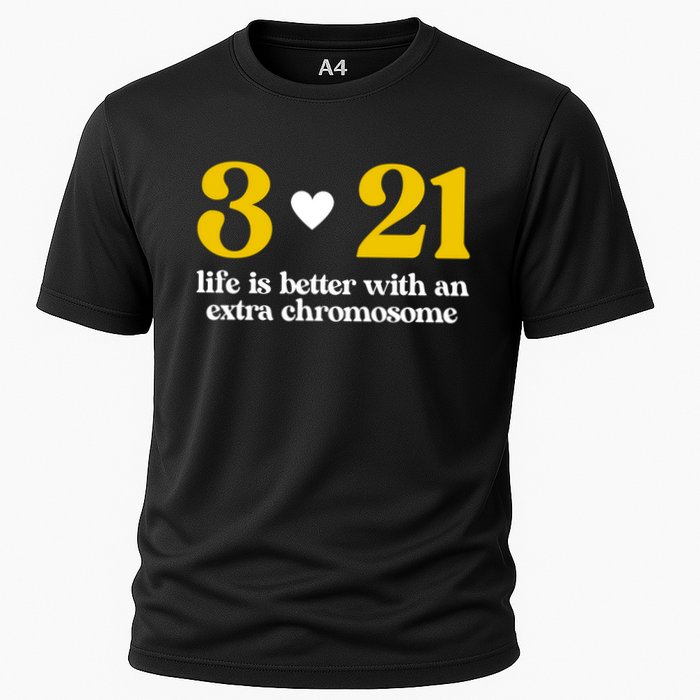 Down Syndrome 3:21 Life Is Better Extra Chromosome Cooling Performance Crew T-Shirt