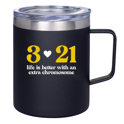 Down Syndrome 3:21 Life Is Better Extra Chromosome 12oz Stainless Steel Coffee Mug
