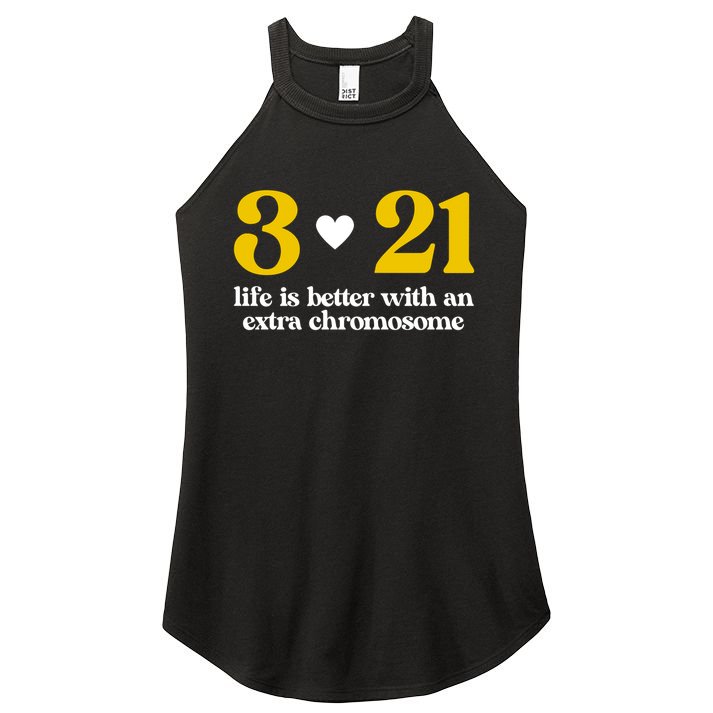 Down Syndrome 3:21 Life Is Better Extra Chromosome Women's Perfect Tri Rocker Tank