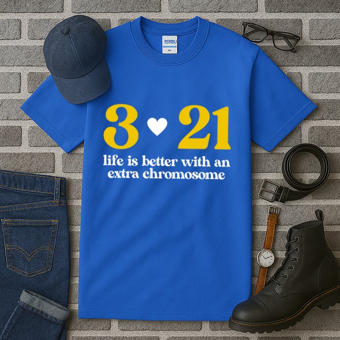 Down Syndrome 3:21 Life Is Better Extra Chromosome Tall T-Shirt