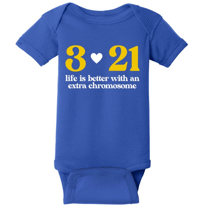 Down Syndrome 3:21 Life Is Better Extra Chromosome Baby Bodysuit