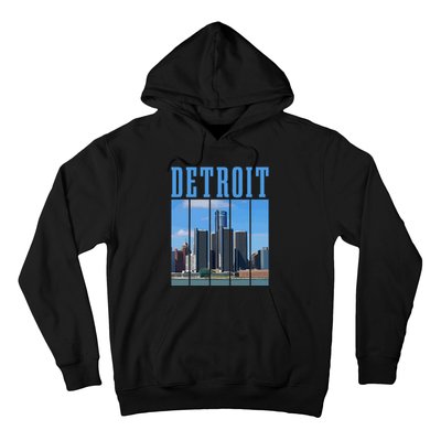 Detroit Skyline 313 Michigan Vintage Pride Hoodie