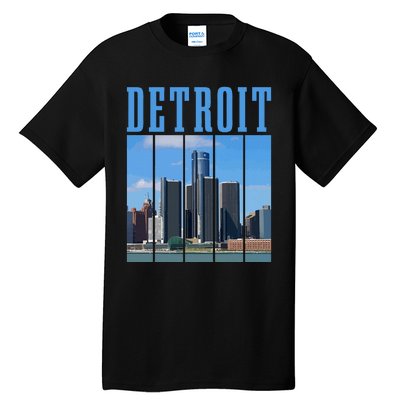 Detroit Skyline 313 Michigan Vintage Pride Tall T-Shirt