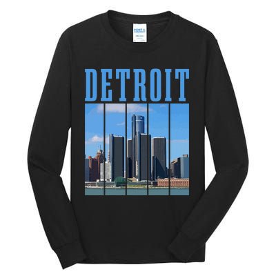 Detroit Skyline 313 Michigan Vintage Pride Tall Long Sleeve T-Shirt