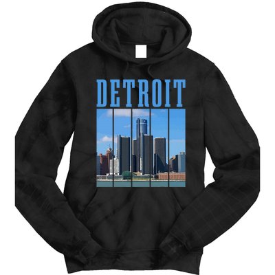 Detroit Skyline 313 Michigan Vintage Pride Tie Dye Hoodie