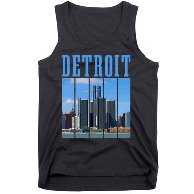 Detroit Skyline 313 Michigan Vintage Pride Tank Top