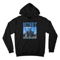 Detroit Skyline 313 Michigan Vintage Pride Hoodie