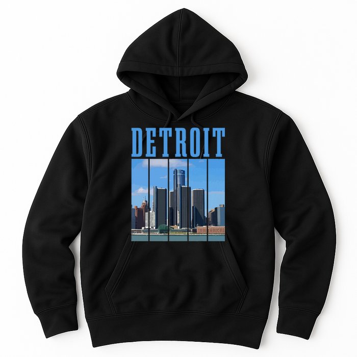 Detroit Skyline 313 Michigan Vintage Pride Hoodie