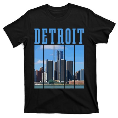 Detroit Skyline 313 Michigan Vintage Pride T-Shirt