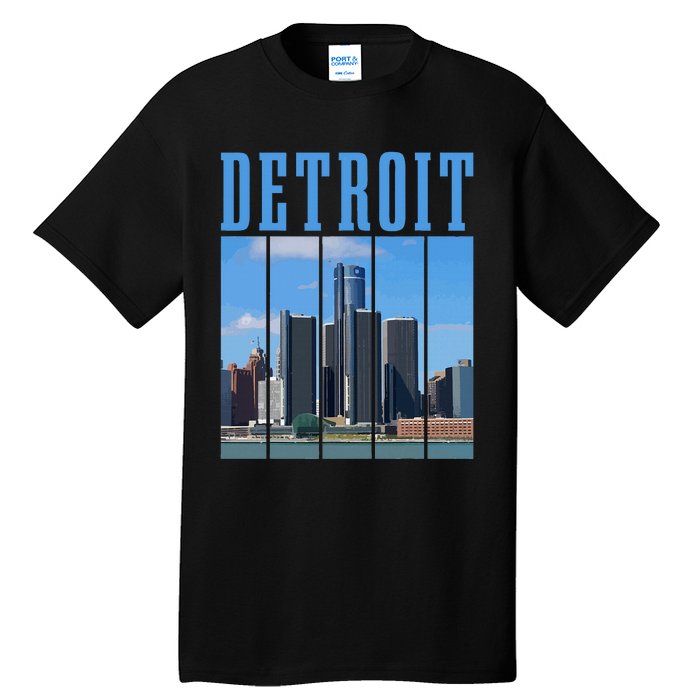 Detroit Skyline 313 Michigan Vintage Pride Tall T-Shirt