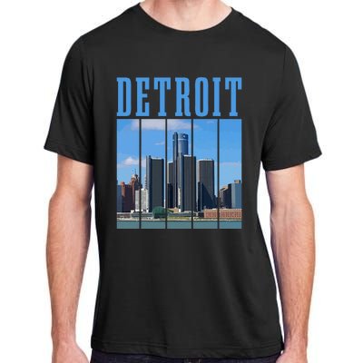 Detroit Skyline 313 Michigan Vintage Pride Adult ChromaSoft Performance T-Shirt