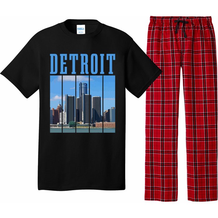 Detroit Skyline 313 Michigan Vintage Pride Pajama Set