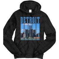 Detroit Skyline 313 Michigan Vintage Pride Tie Dye Hoodie