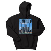 Detroit Skyline 313 Michigan Vintage Pride Kids Hoodie