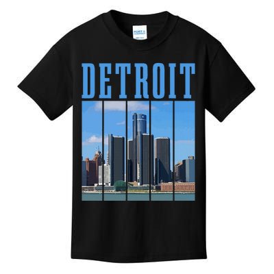 Detroit Skyline 313 Michigan Vintage Pride Kids T-Shirt