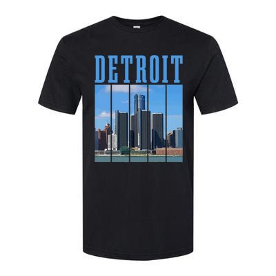 Detroit Skyline 313 Michigan Vintage Pride Softstyle CVC T-Shirt