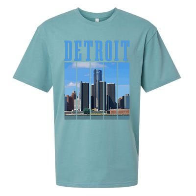 Detroit Skyline 313 Michigan Vintage Pride Sueded Cloud Jersey T-Shirt