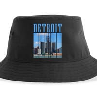 Detroit Skyline 313 Michigan Vintage Pride Sustainable Bucket Hat