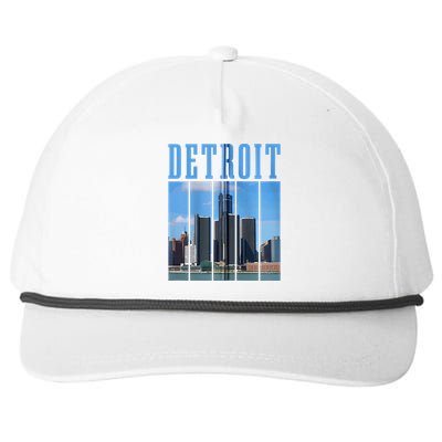 Detroit Skyline 313 Michigan Vintage Pride Snapback Five-Panel Rope Hat