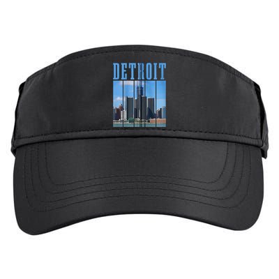 Detroit Skyline 313 Michigan Vintage Pride Adult Drive Performance Visor