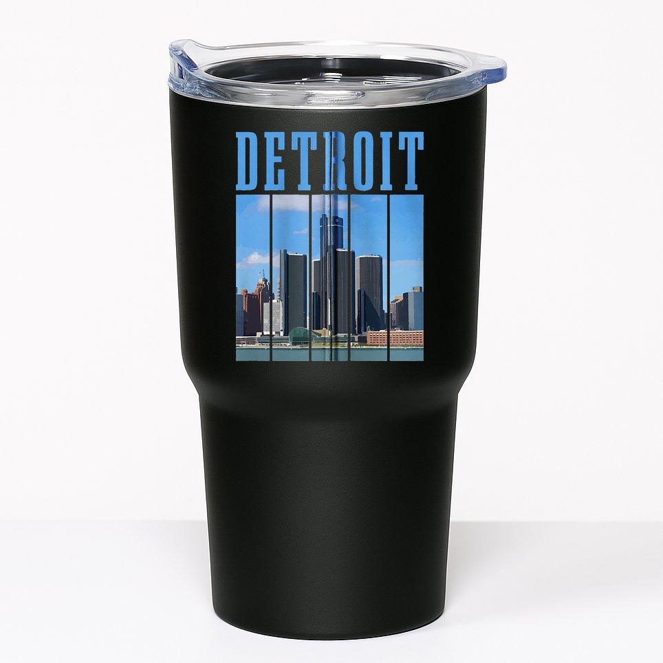 Detroit Skyline 313 Michigan Vintage Pride Tumbler